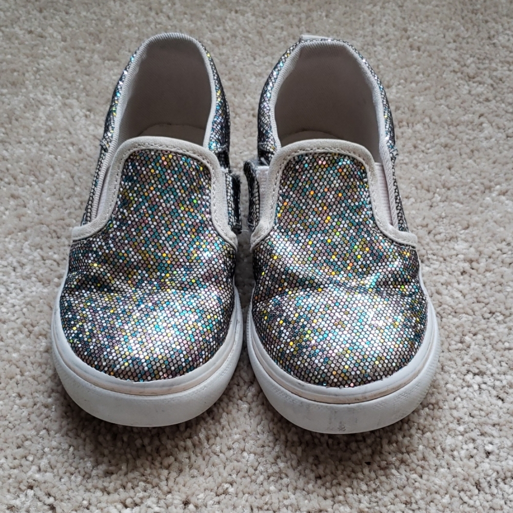 Vans multi sparkle shoes with velcro closure